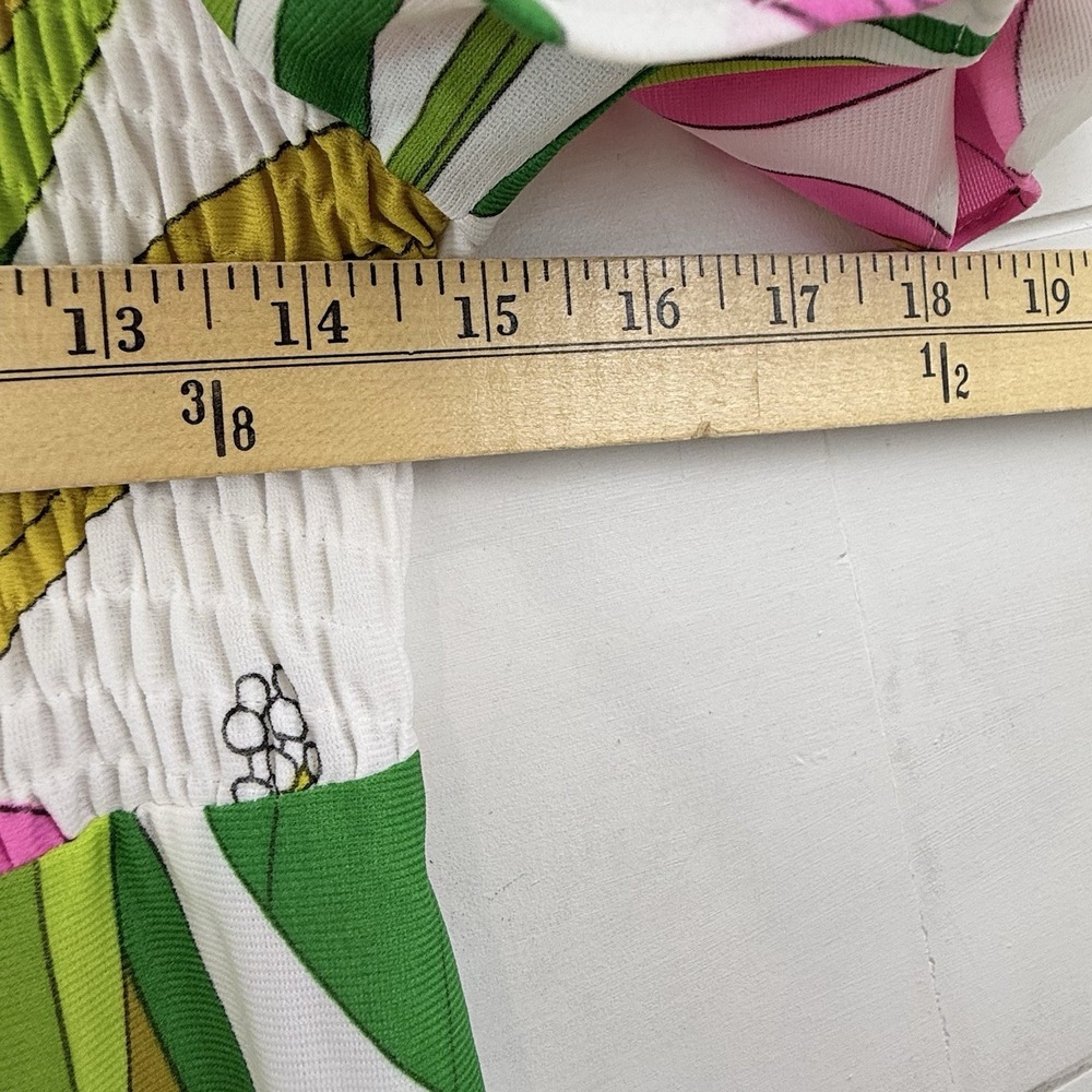 VINTAGE‎ 70s Malama Sophisticates Hawaii Maxi Dress M Hibiscus Smocked Tropical - Picture 15 of 16